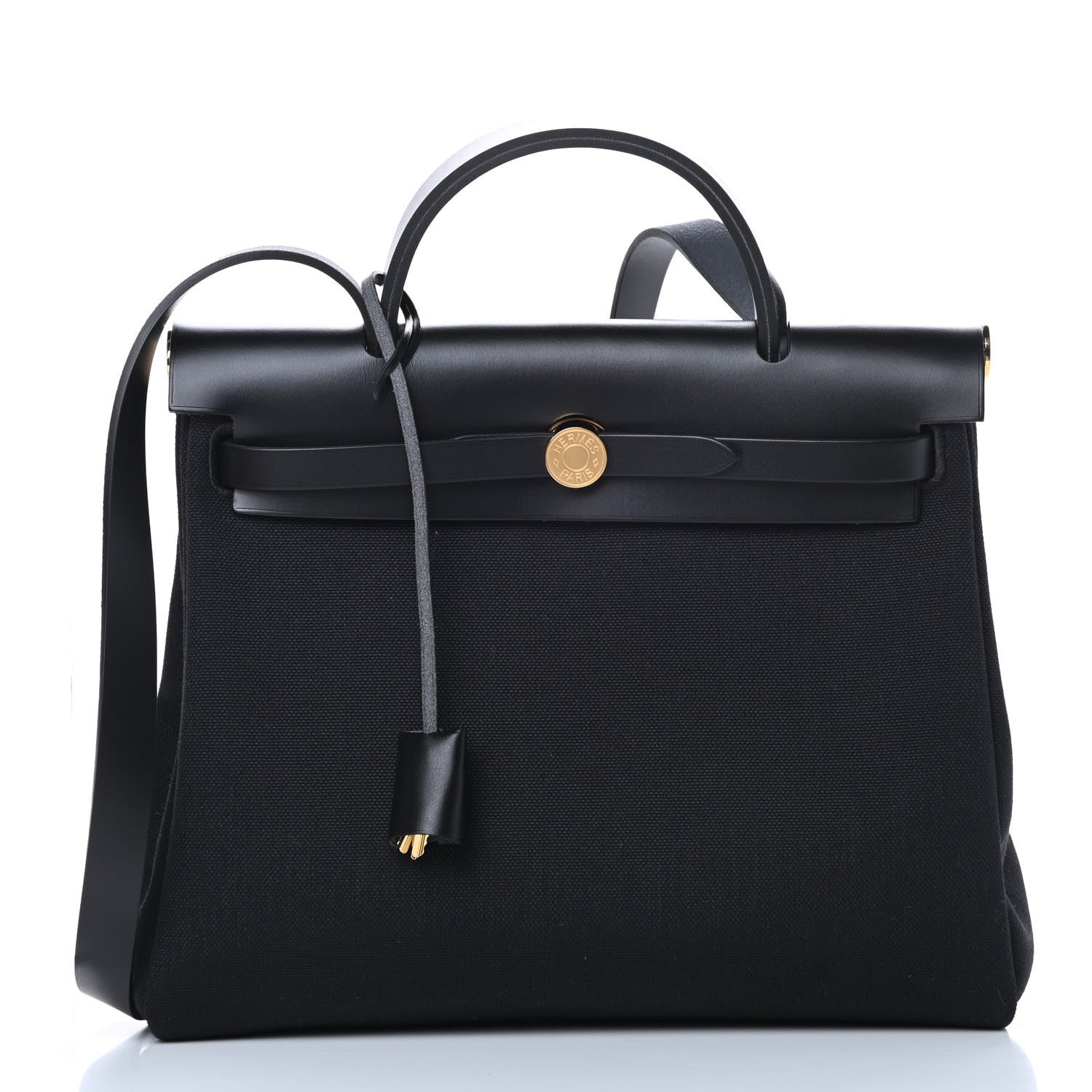 Hermes Military Toile Vache Hunter Herbag Zip PM 31 Black 3 of 12