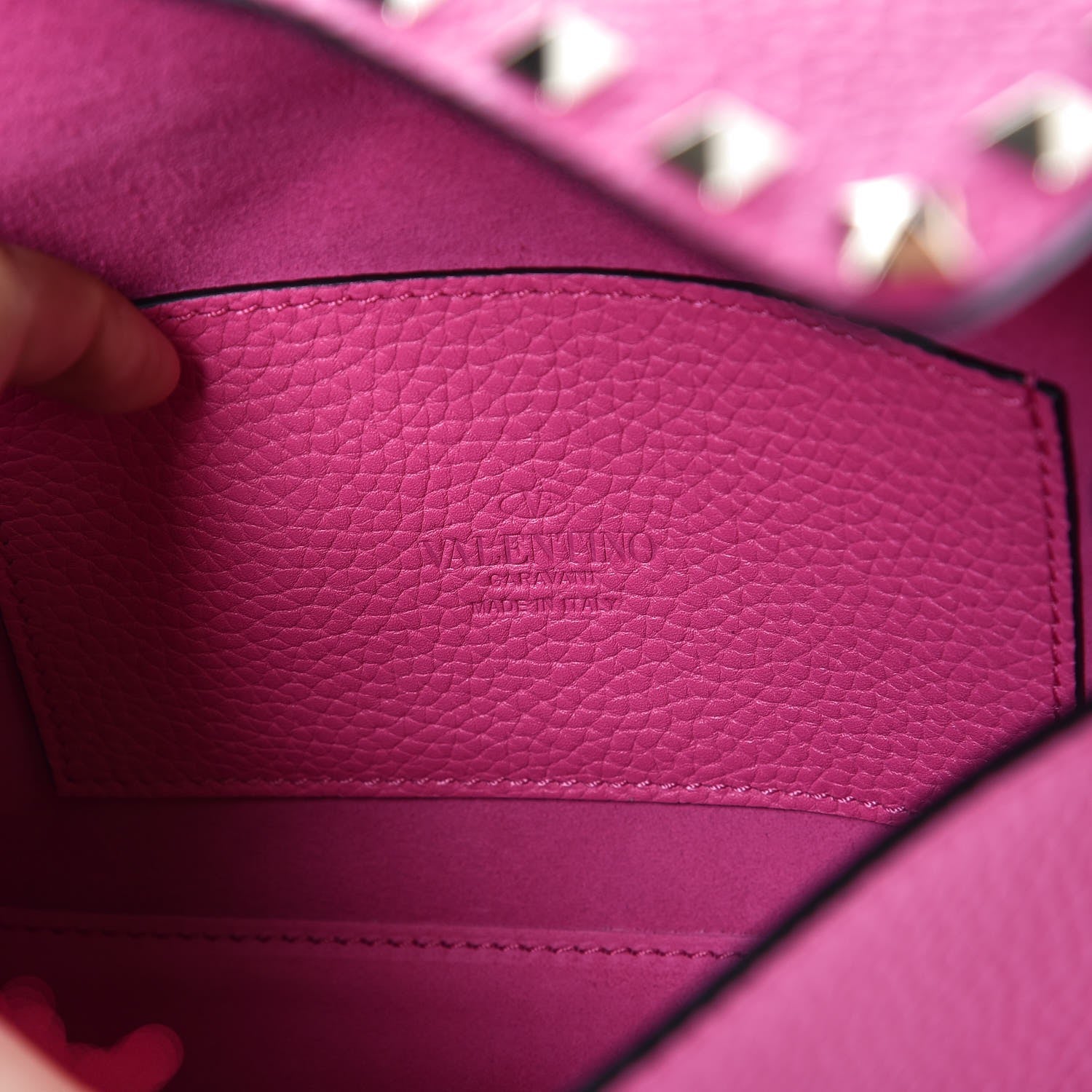Valentino Garavani Pebbled Calfskin Medium Rockstud Flip Lock Crossbody Bag Pink Orchid 5 of 6