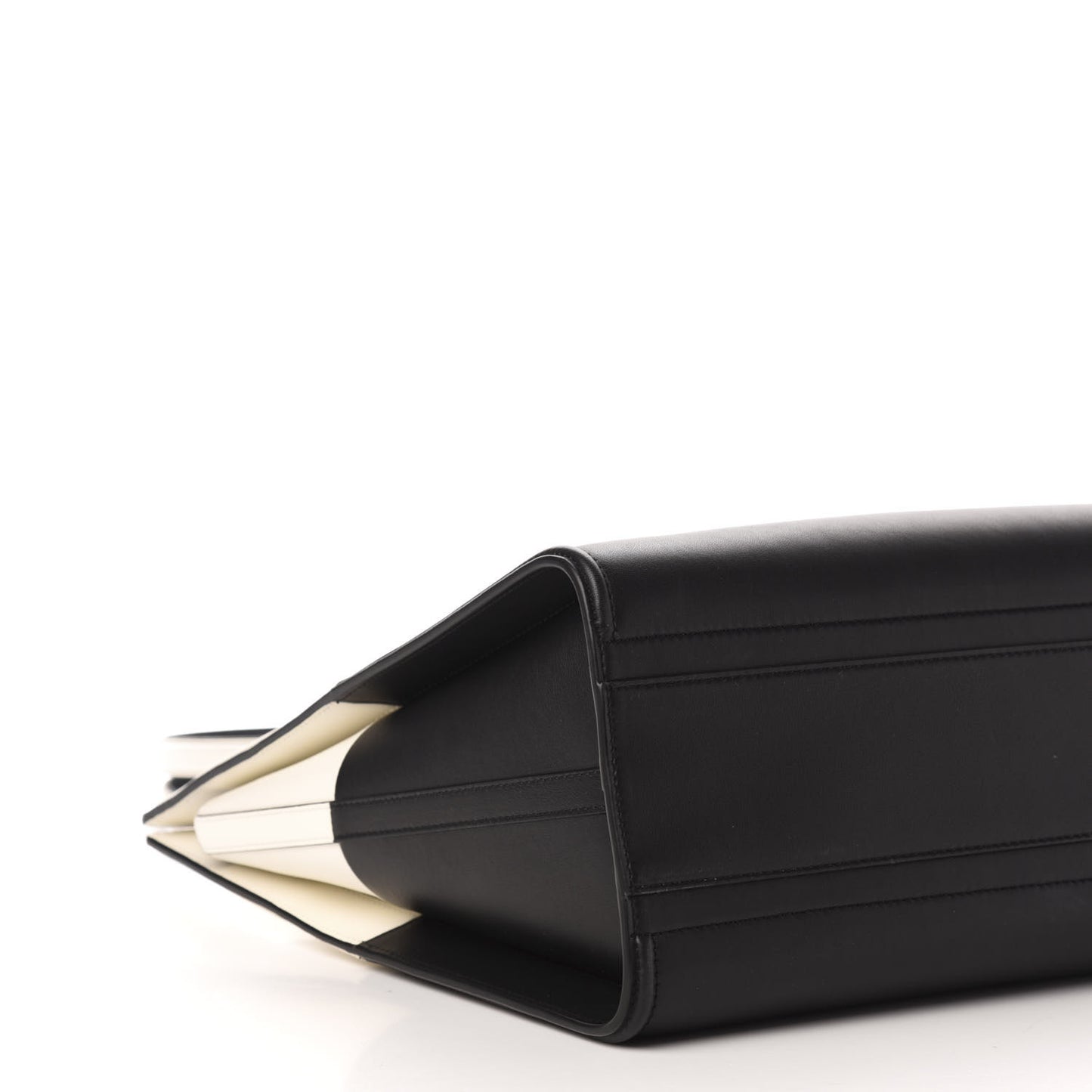 Calfskin The Tall Story Shoulder Bag Black White