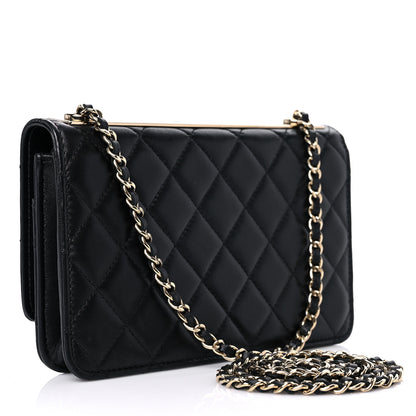 Chanel Lambskin Quilted Trendy CC Wallet On Chain WOC Black 3 of 15