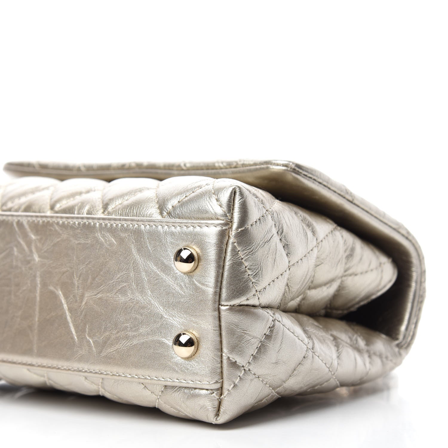 Chanel Metallic Aged Calfskin Quilted Mini Coco Handle Flap Gold 7 of 11