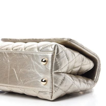 Chanel Metallic Aged Calfskin Quilted Mini Coco Handle Flap Gold 7 of 11