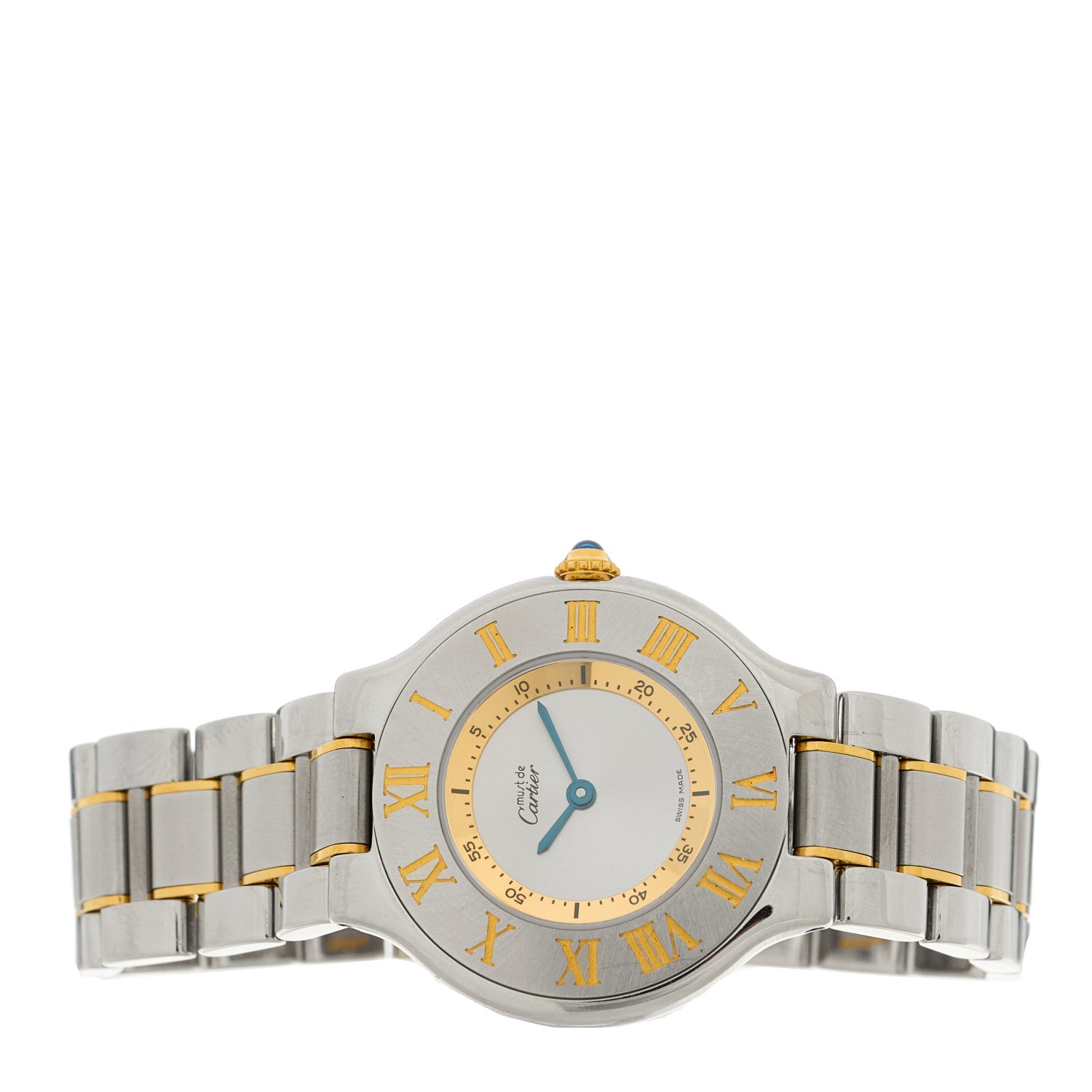 Cartier Stainless Steel 18K Yellow Gold 31mm Must De 21 Quartz Watch 2 of 4