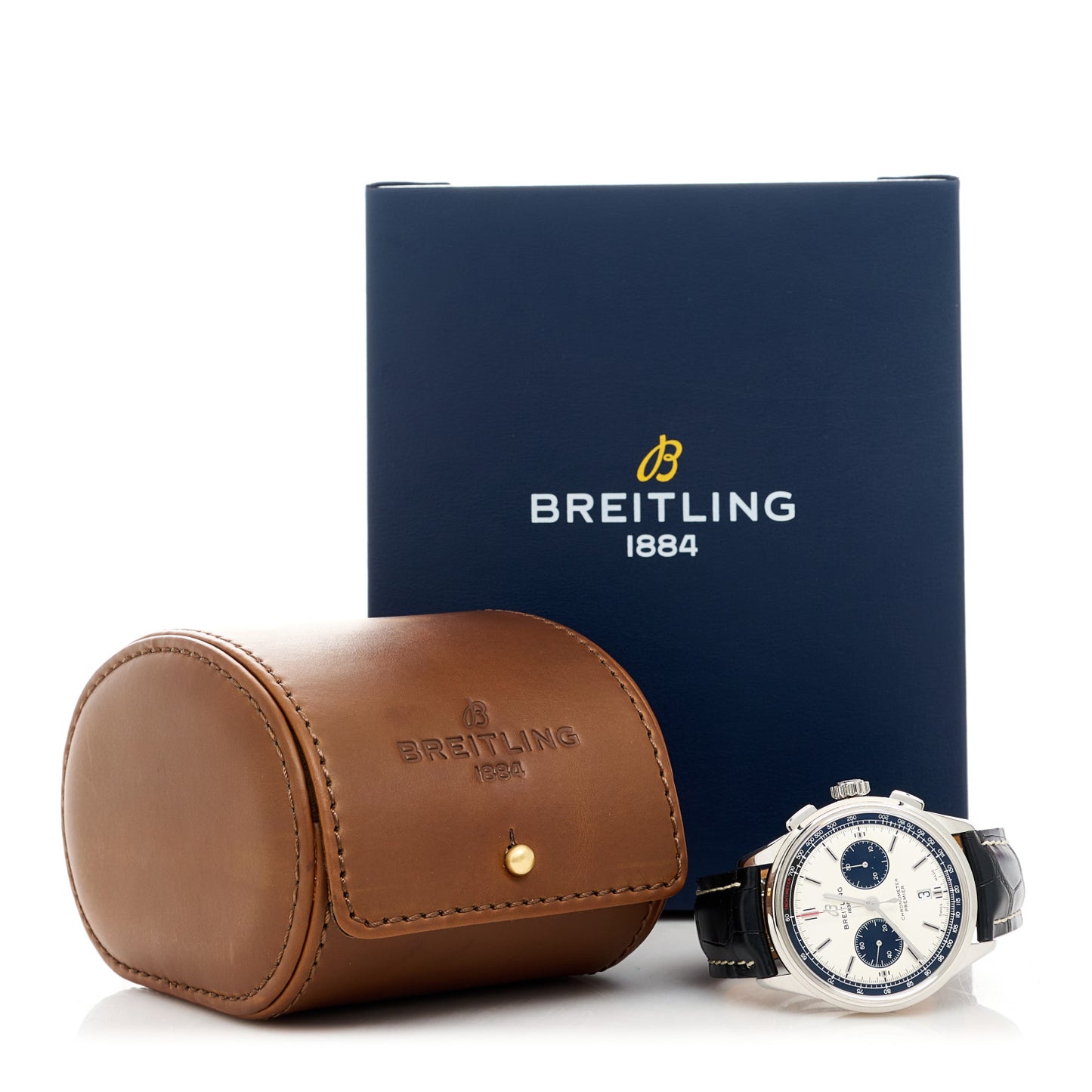 Stainless Steel Alligator 42mm Premier B01 Chronograph Automatic Watch White AB0118221G1P1