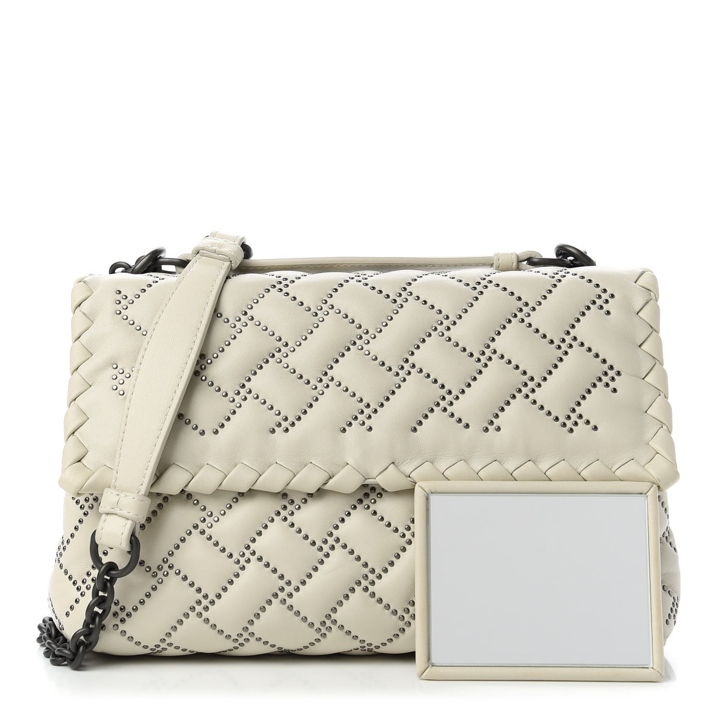 Nappa Intrecciato Microstuds Small Olimpia Shoulder Bag Plaster