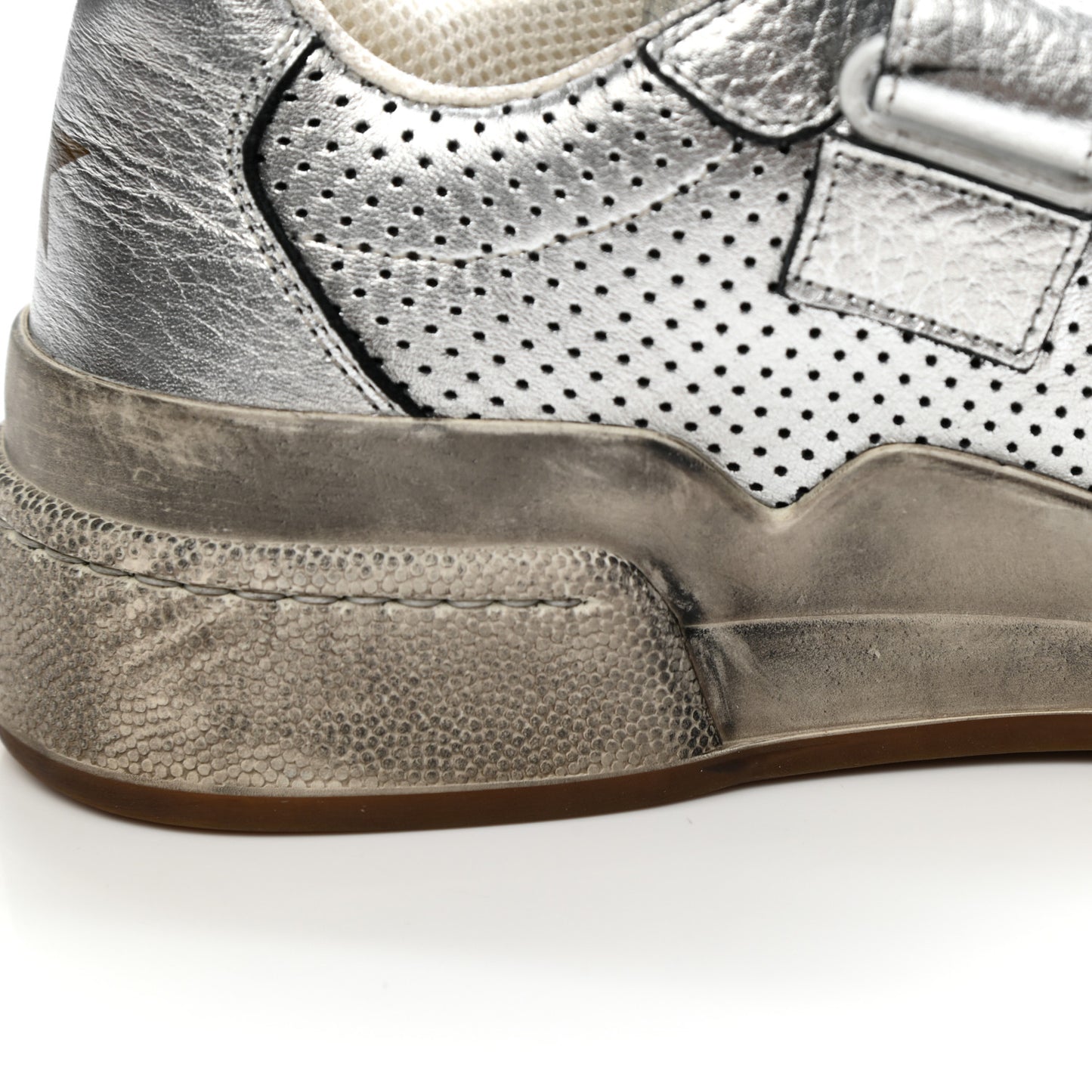 Calfskin Perforated Womens SL24 Sneakers 37 Argento