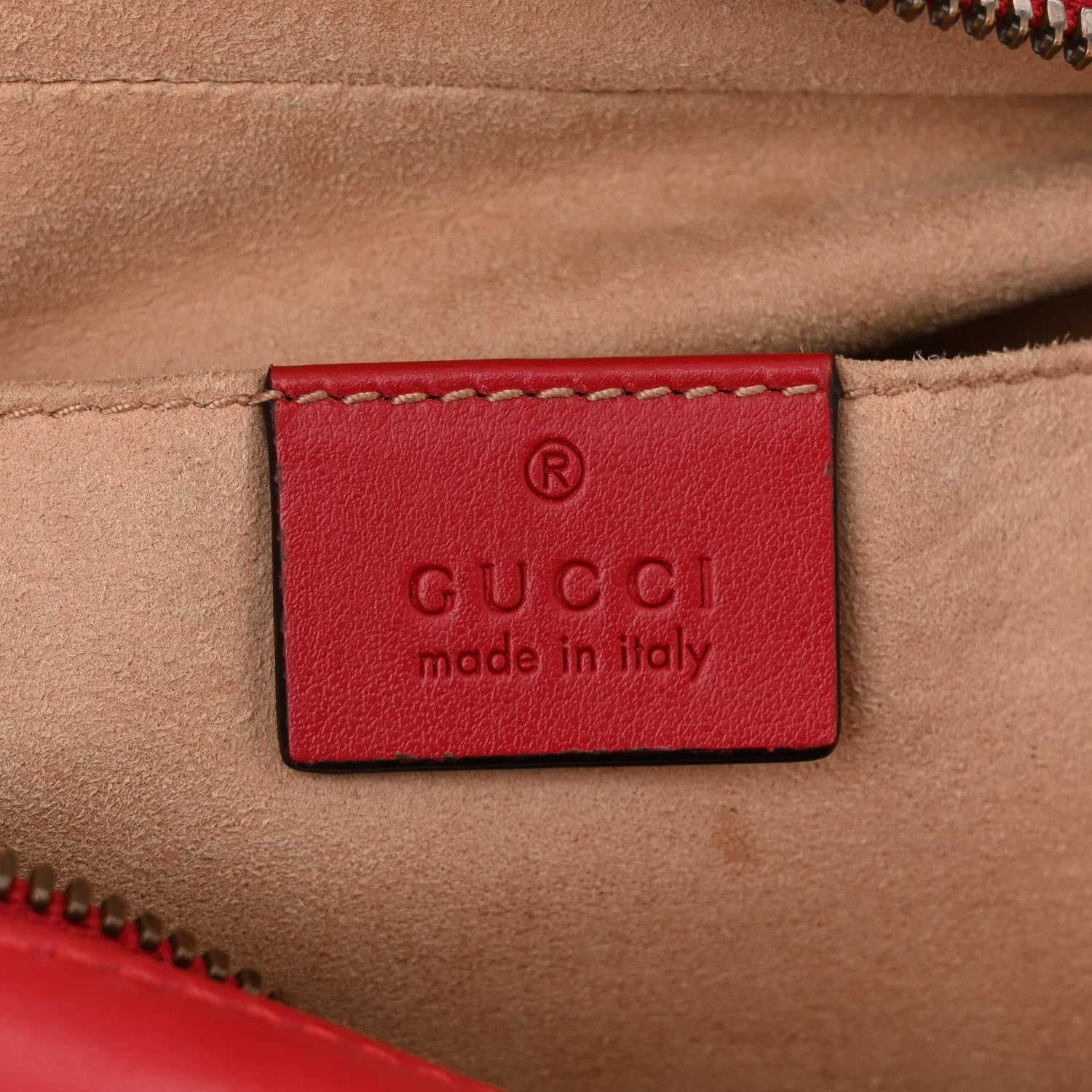 Gucci Calfskin Matelasse Small GG Marmont Chain Shoulder Bag Hibiscus Red 6 of 13