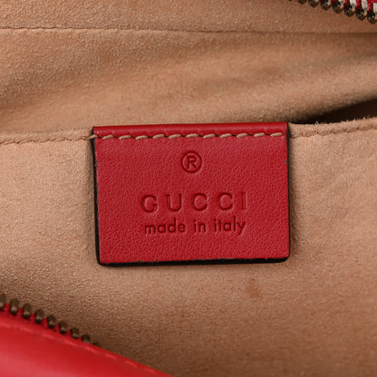 Gucci Calfskin Matelasse Small GG Marmont Chain Shoulder Bag Hibiscus Red 6 of 13