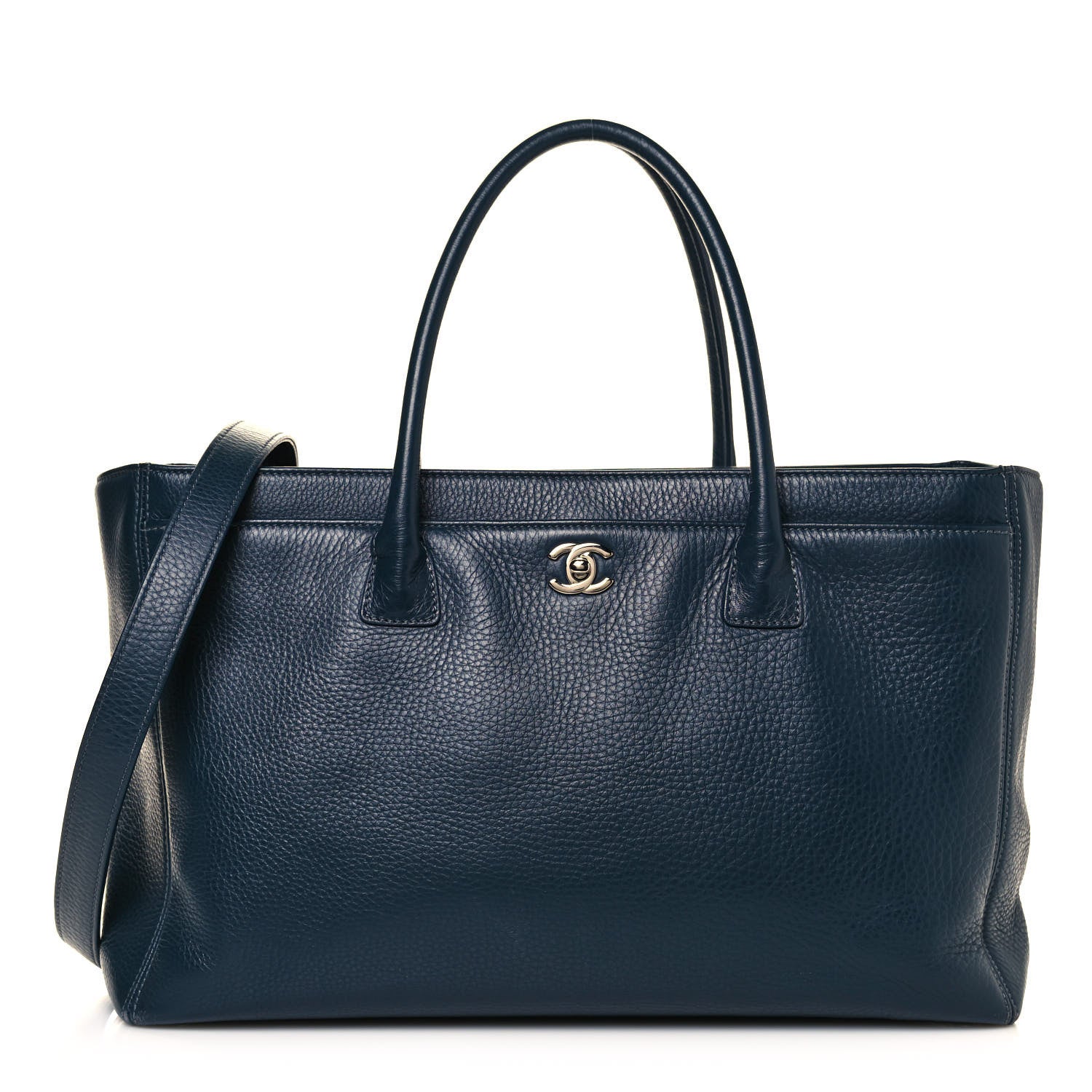 Chanel Calfskin Cerf Executive Shopper Tote Blue 1 of 17