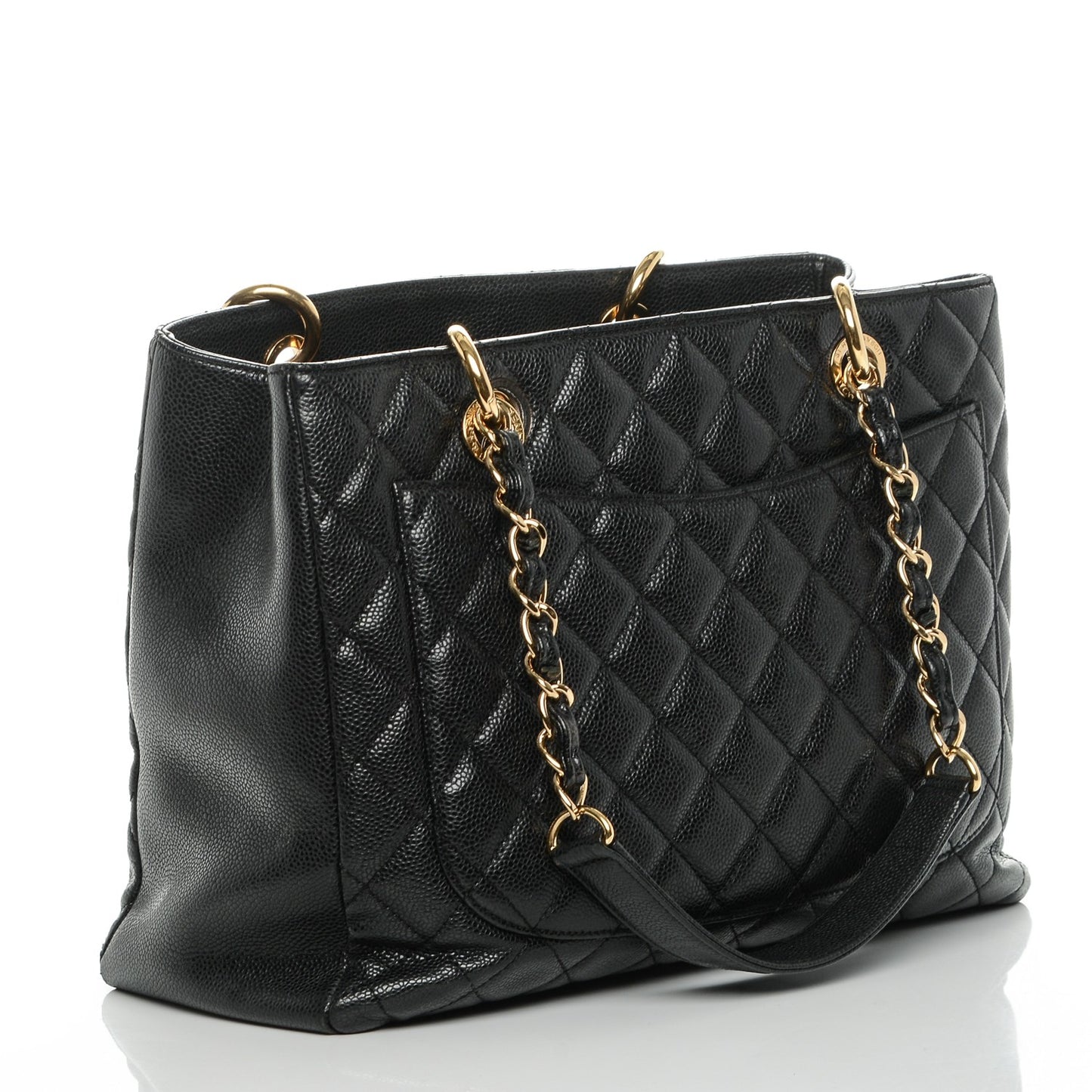 Caviar Quilted Grand Shopping Tote GST Black