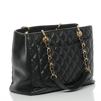 Chanel Caviar Quilted Grand Shopping Tote GST Black 3 of 11
