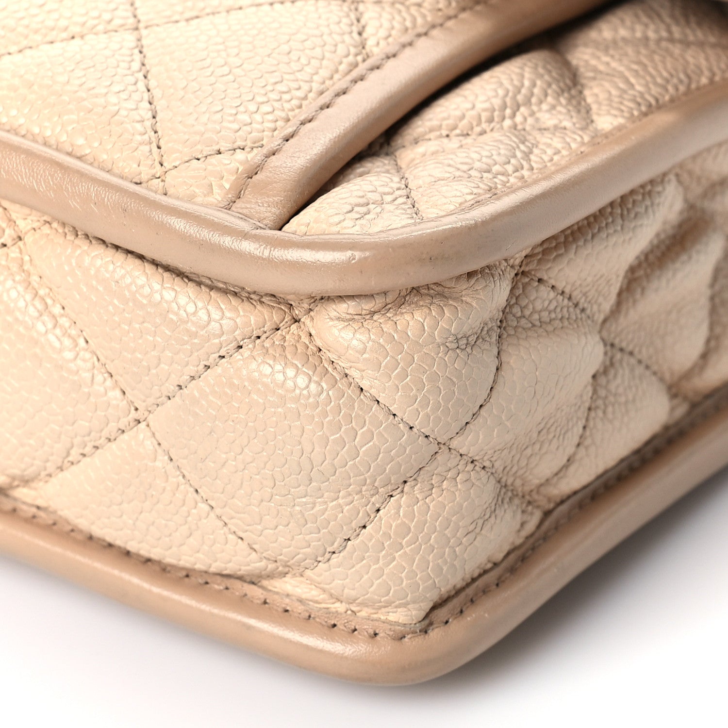 Chanel Caviar Quilted Medium French Riviera Flap Beige 9 of 11