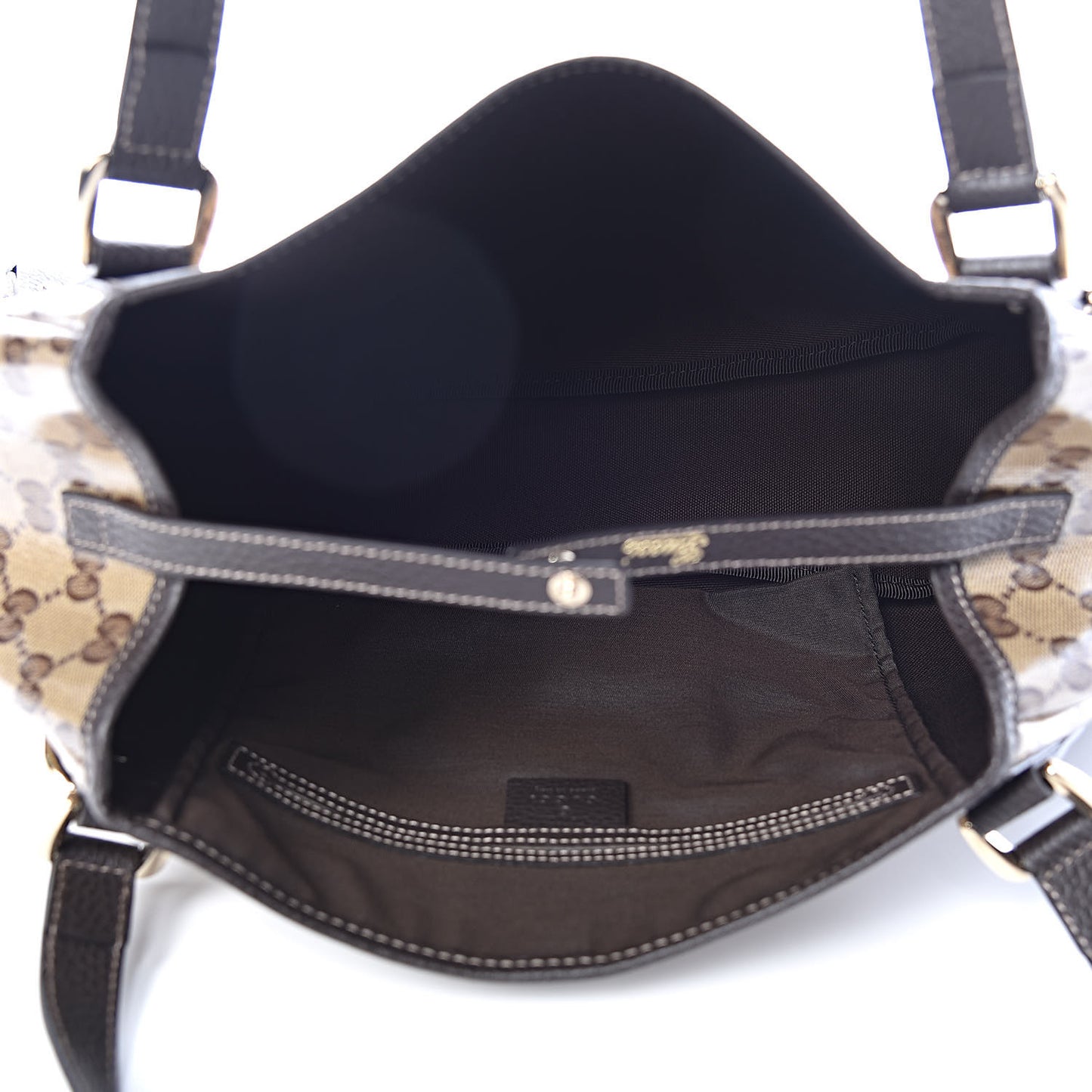 Crystal Monogram Medium Abbey Shoulder Bag Dark Brown
