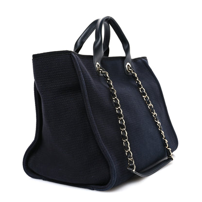 Chanel Mixed Fibers Medium Deauville Tote Black 4 of 12