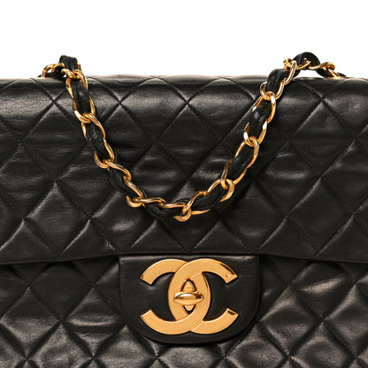 Chanel Lambskin Quilted XL Jumbo Single Flap Black 10 of 12