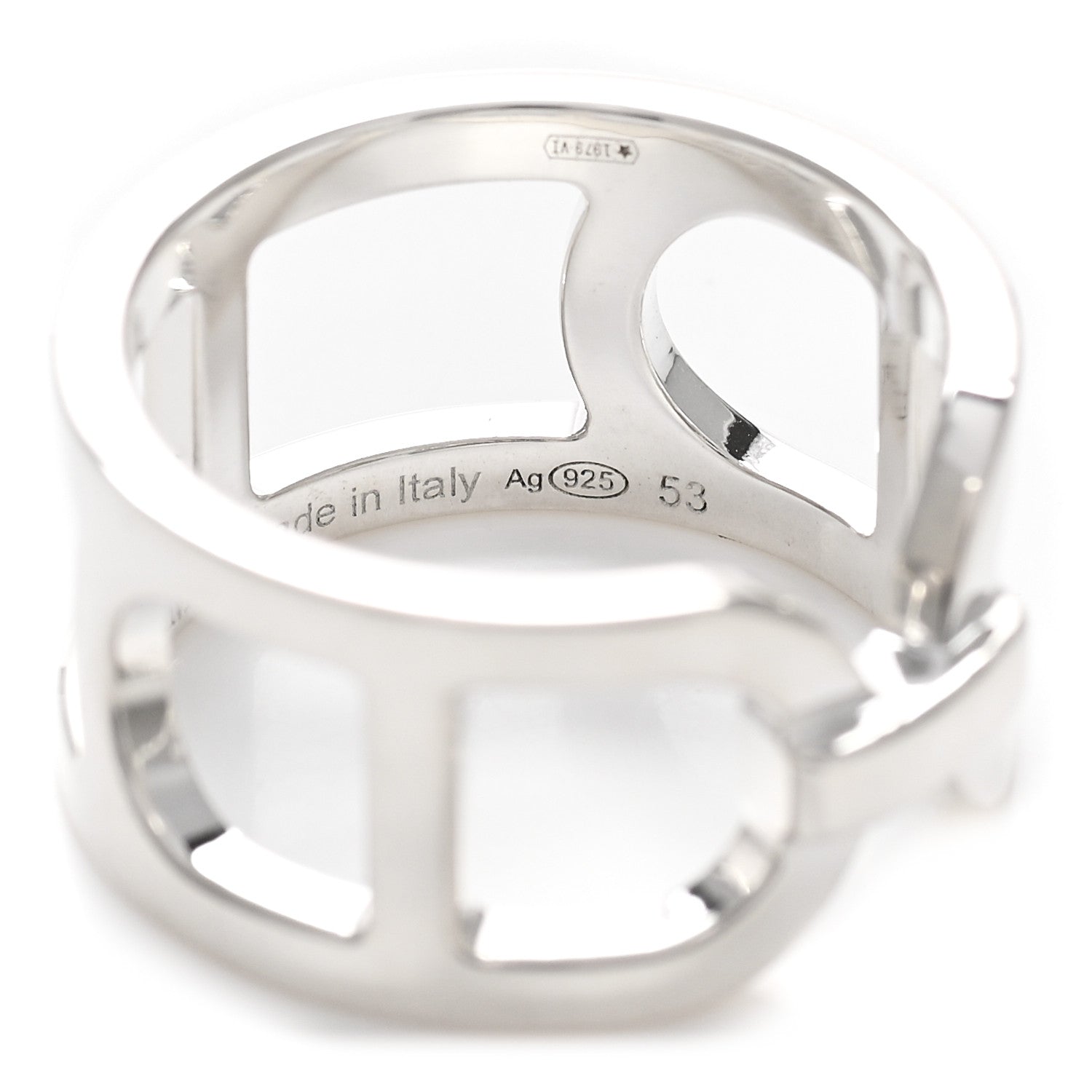Hermes Sterling Silver MM Ever Chaine d'Ancre Ring 53 6.5 5 of 5