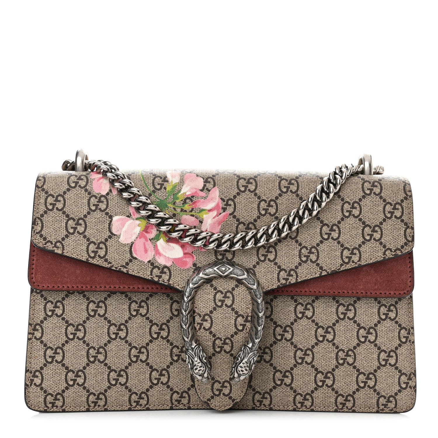 Gucci GG Supreme Monogram Blooms Small Dionysus Shoulder Bag Beige Multicolor Dry Rose 1 of 15