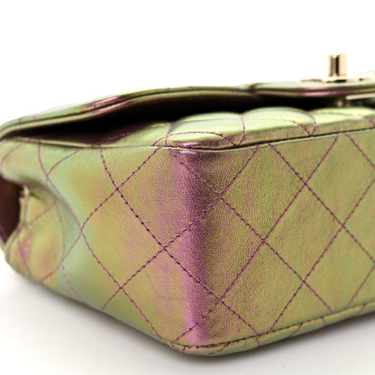 Chanel Iridescent Lambskin Quilted Mini Rectangular Flap Purple 10 of 10