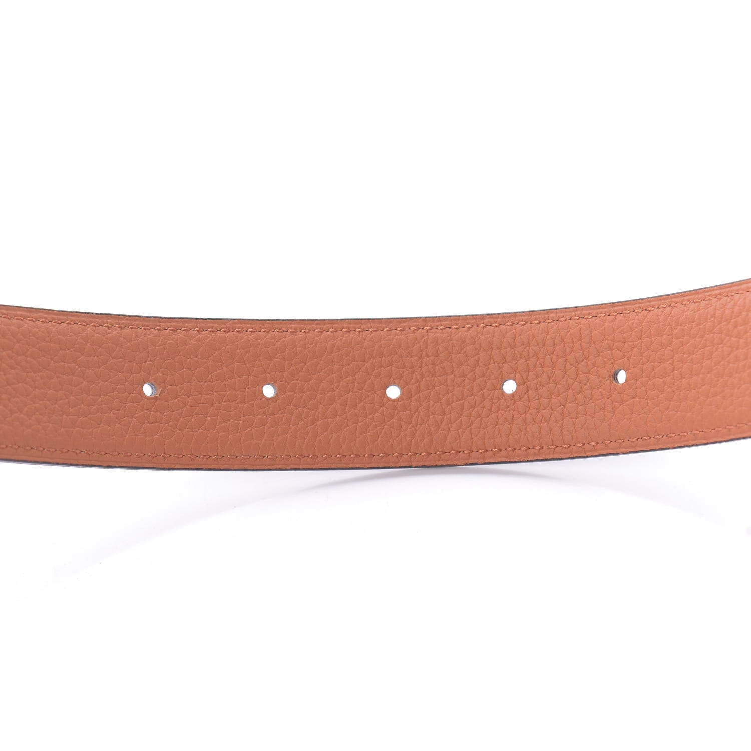 Hermes Box Togo 32mm Guilloche H Belt 85 Black Orange 8 of 11