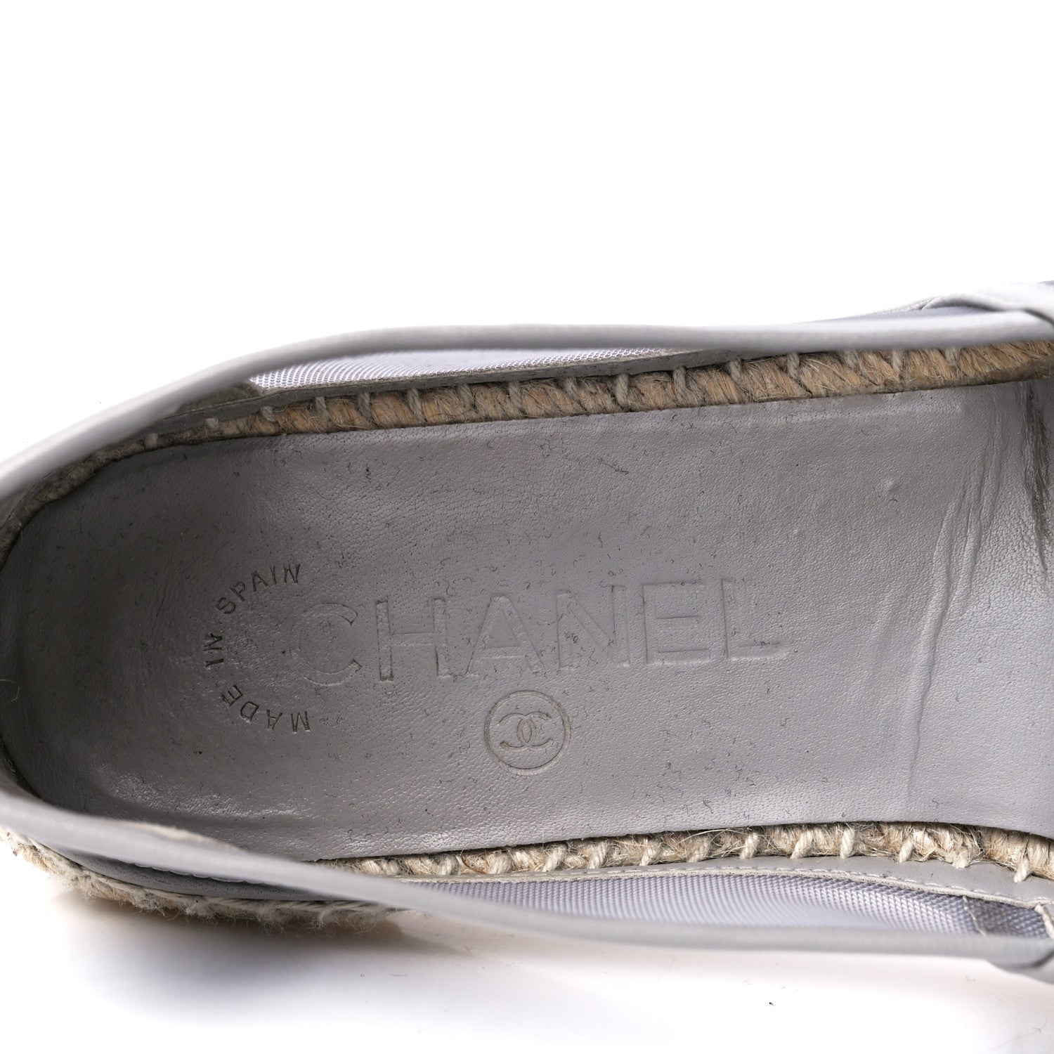 Chanel Mesh Grosgrain CC Espadrilles 38 Grey 7 of 7