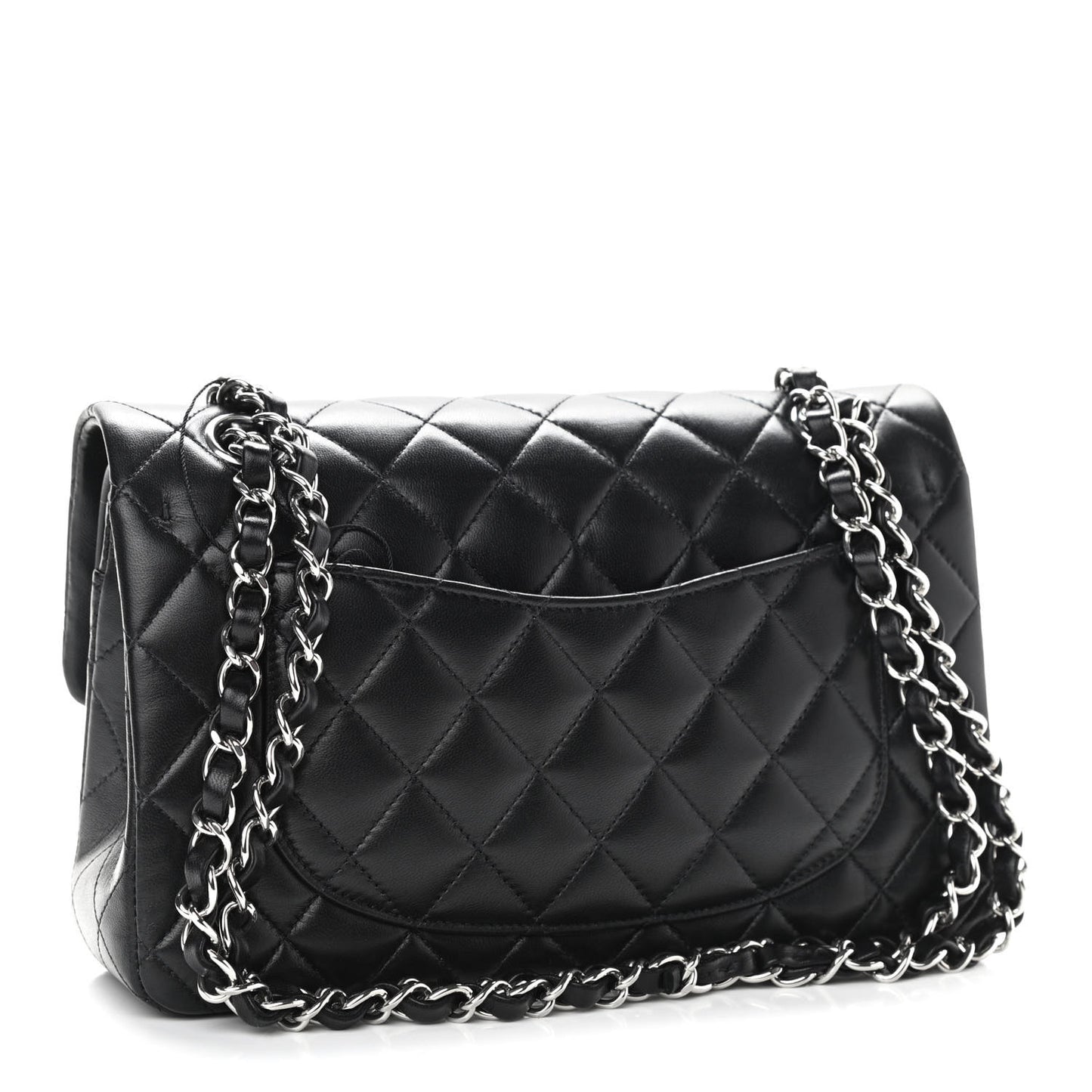 Lambskin Quilted Small Double Flap Black
