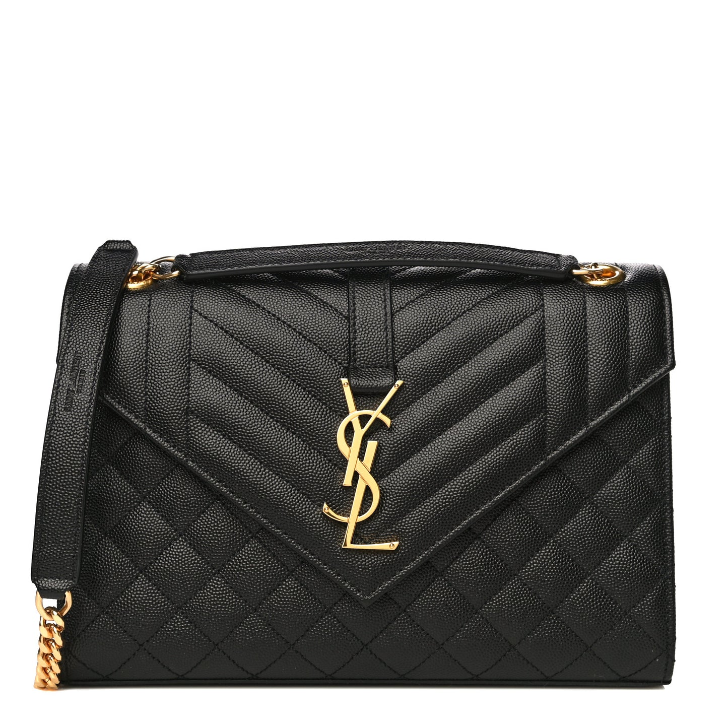 Grain De Poudre Textured Mixed Matelasse Triquilt Medium Monogram Satchel Black
