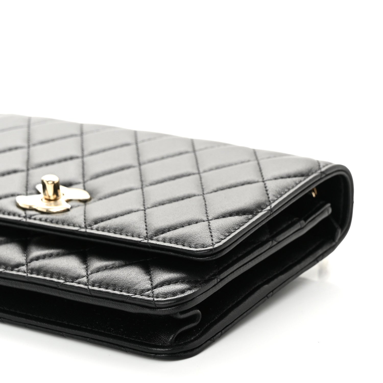 Chanel Lambskin Quilted Trendy CC Wallet On Chain WOC Black 12 of 13