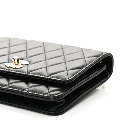 Chanel Lambskin Quilted Trendy CC Wallet On Chain WOC Black 12 of 13
