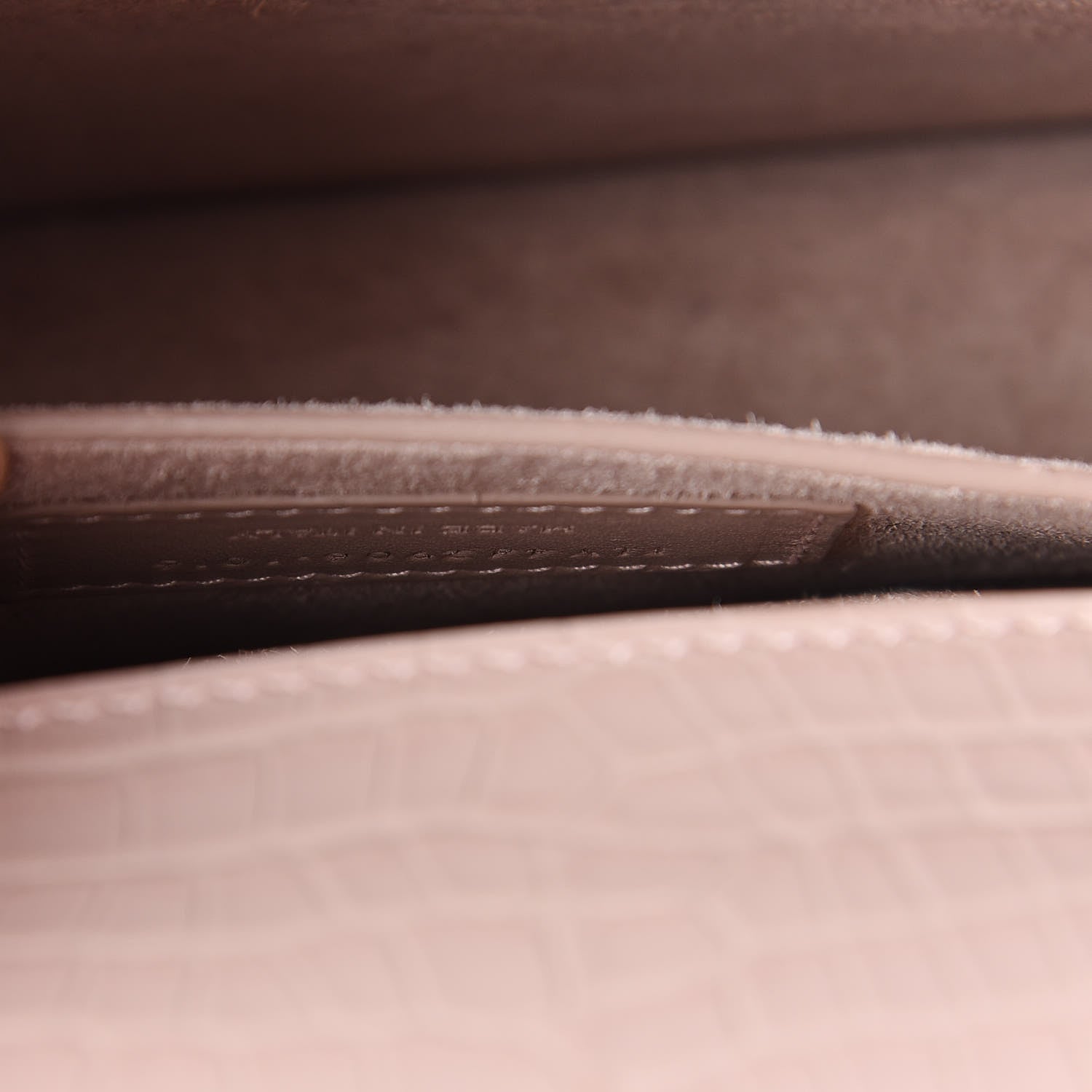 Saint Laurent Calfskin Crocodile Embossed Medium Monogram Sunset Powder Pink 9 of 10