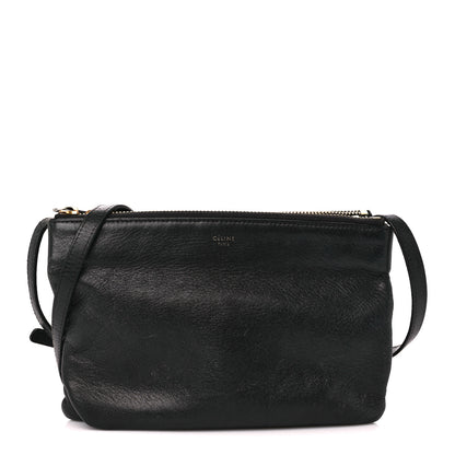 Celine Lambskin Small Trio Crossbody Bag Black 1 of 12