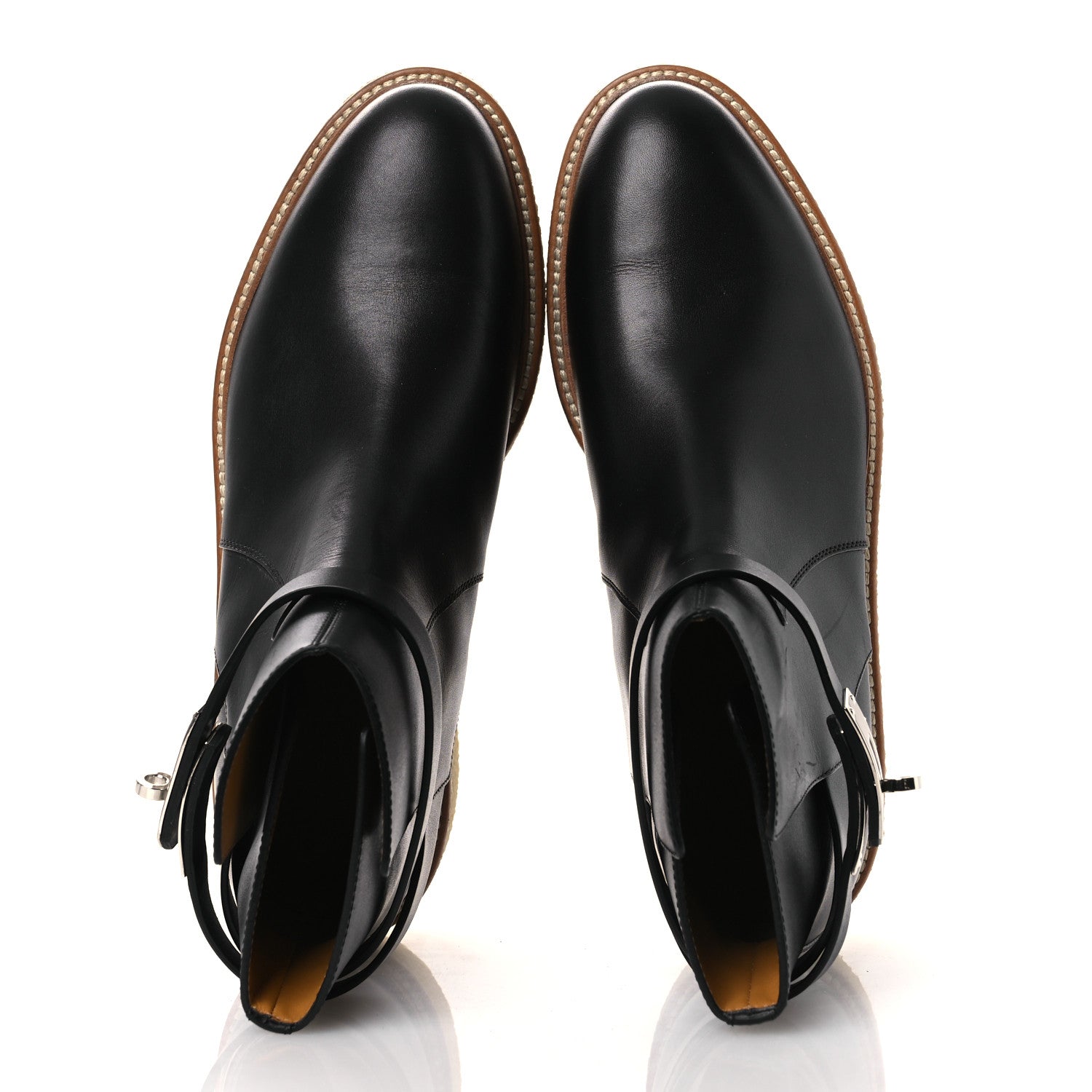 Hermes Calfskin Follow Ankle Boots 41 Black 3 of 25