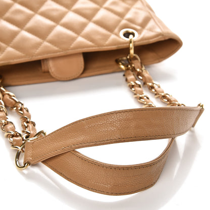 Chanel Caviar Quilted Petit Shopping Tote PST Beige 14 of 16