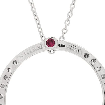 Roberto Coin 18K White Gold Diamond Medium Tiny Treasures Circle Pendant Necklace 4 of 4