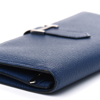 Hermes Chevre Mysore Bearn Gusset Wallet Bleu Thalassa 8 of 14