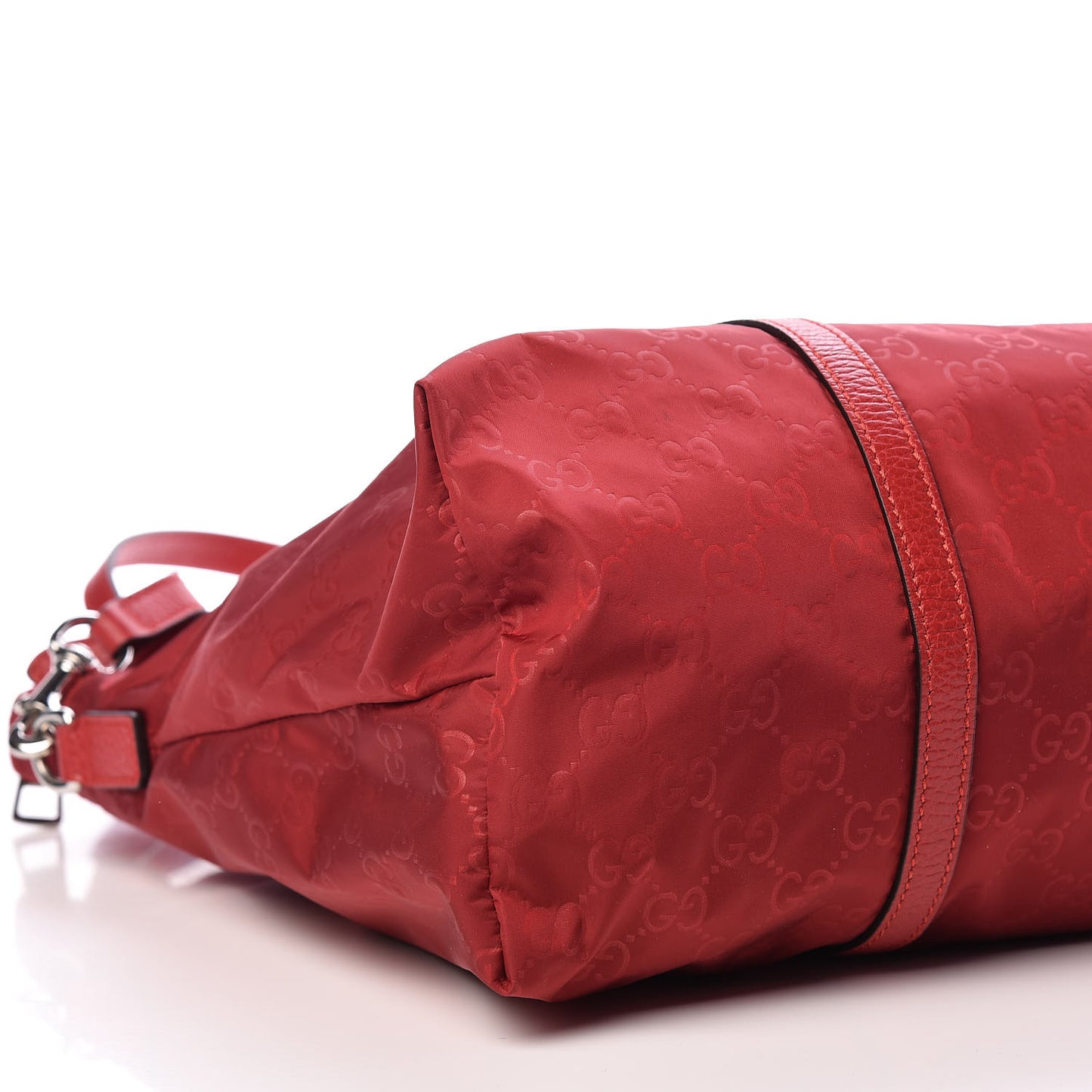 Nylon Monogram Dollar Calfskin Tote Vibrant Red