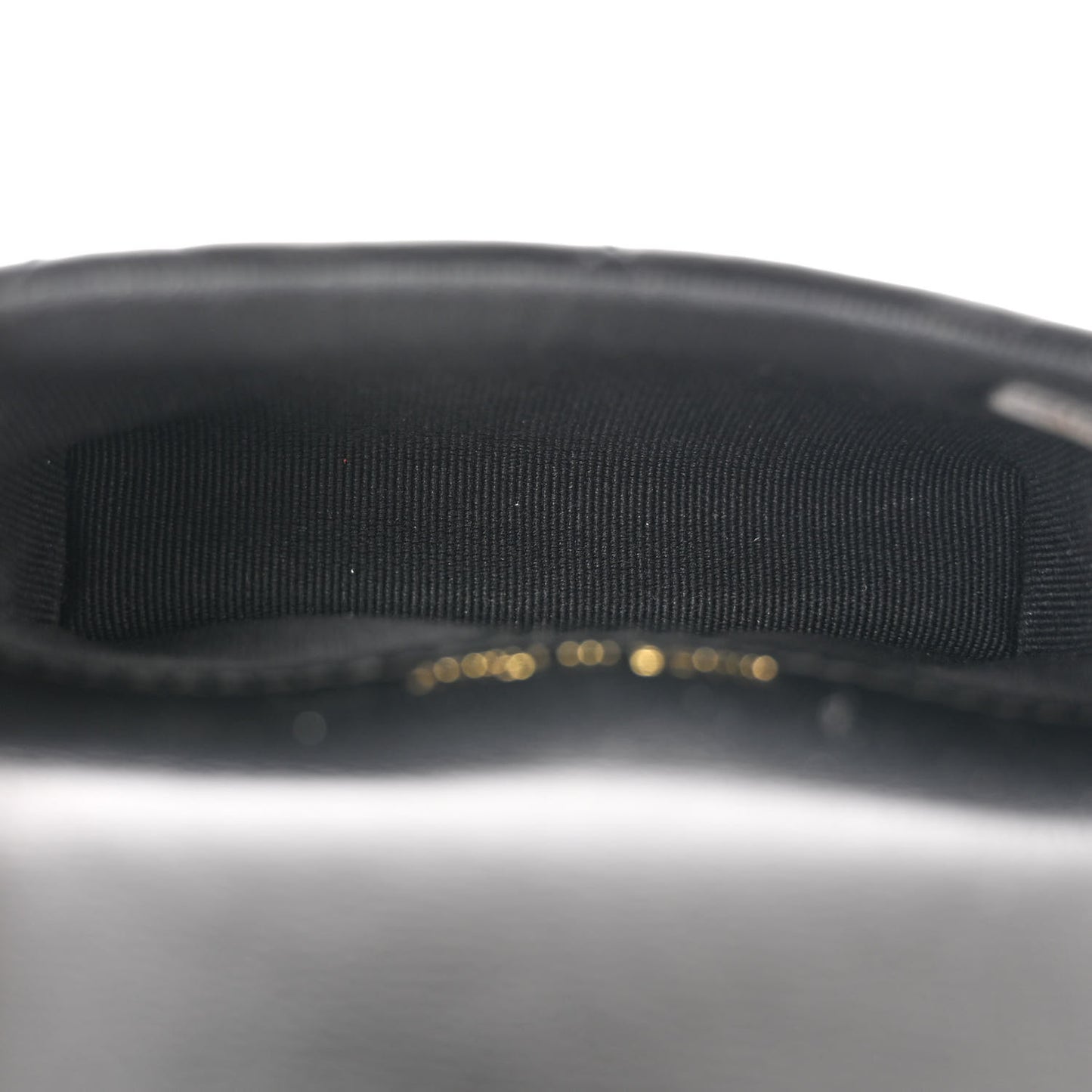 Lambskin Lacquered Metal Quilted Flap Chain Belt Bag Black