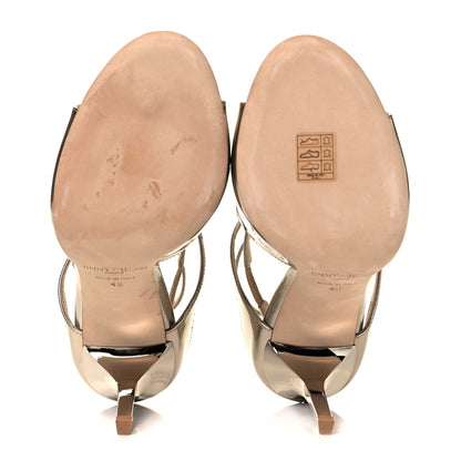 Jimmy Choo Metallic Calfskin Lang Sandals 40 Gold 5 of 8