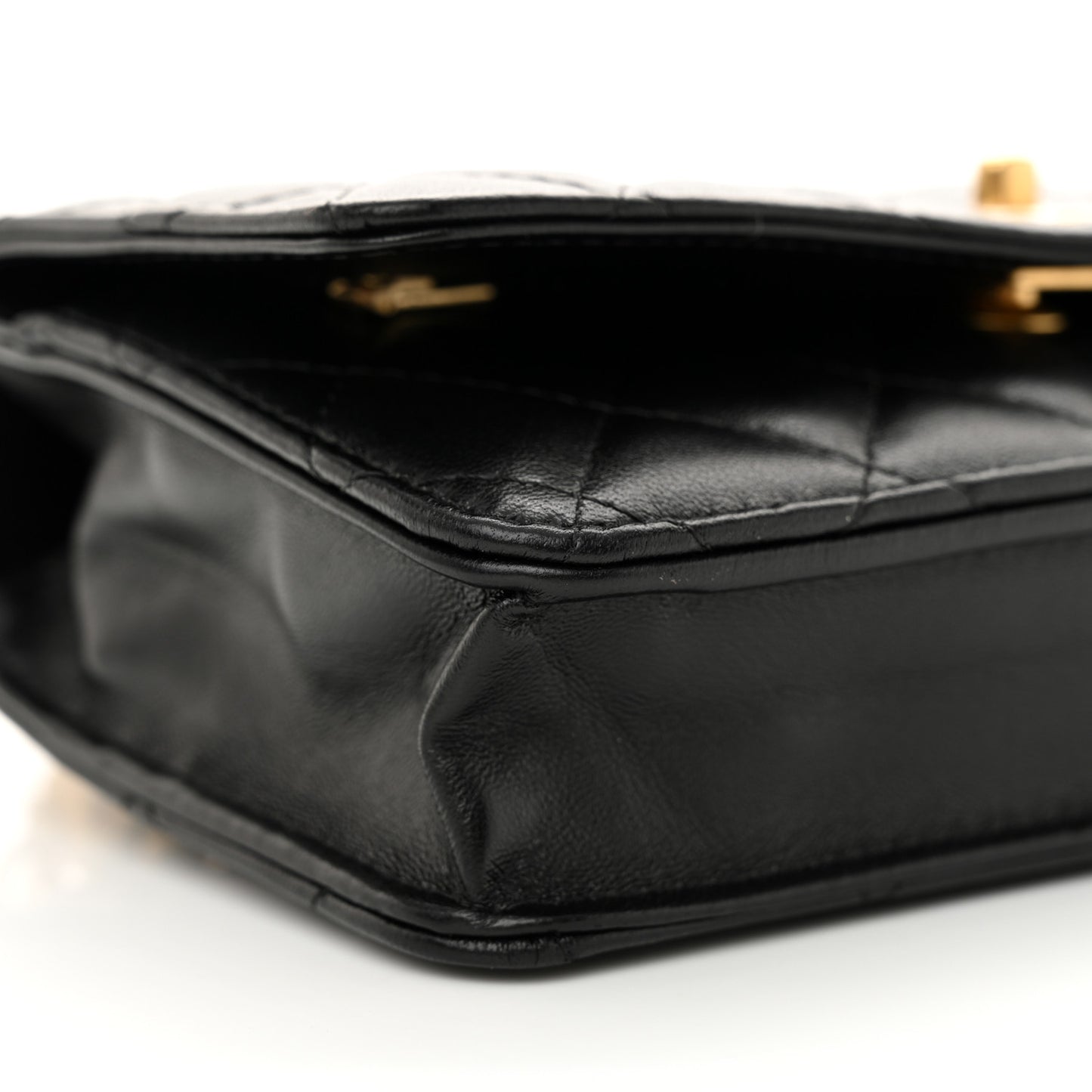 Lambskin Quilted Sweet Camellia Wallet On Chain WOC Black