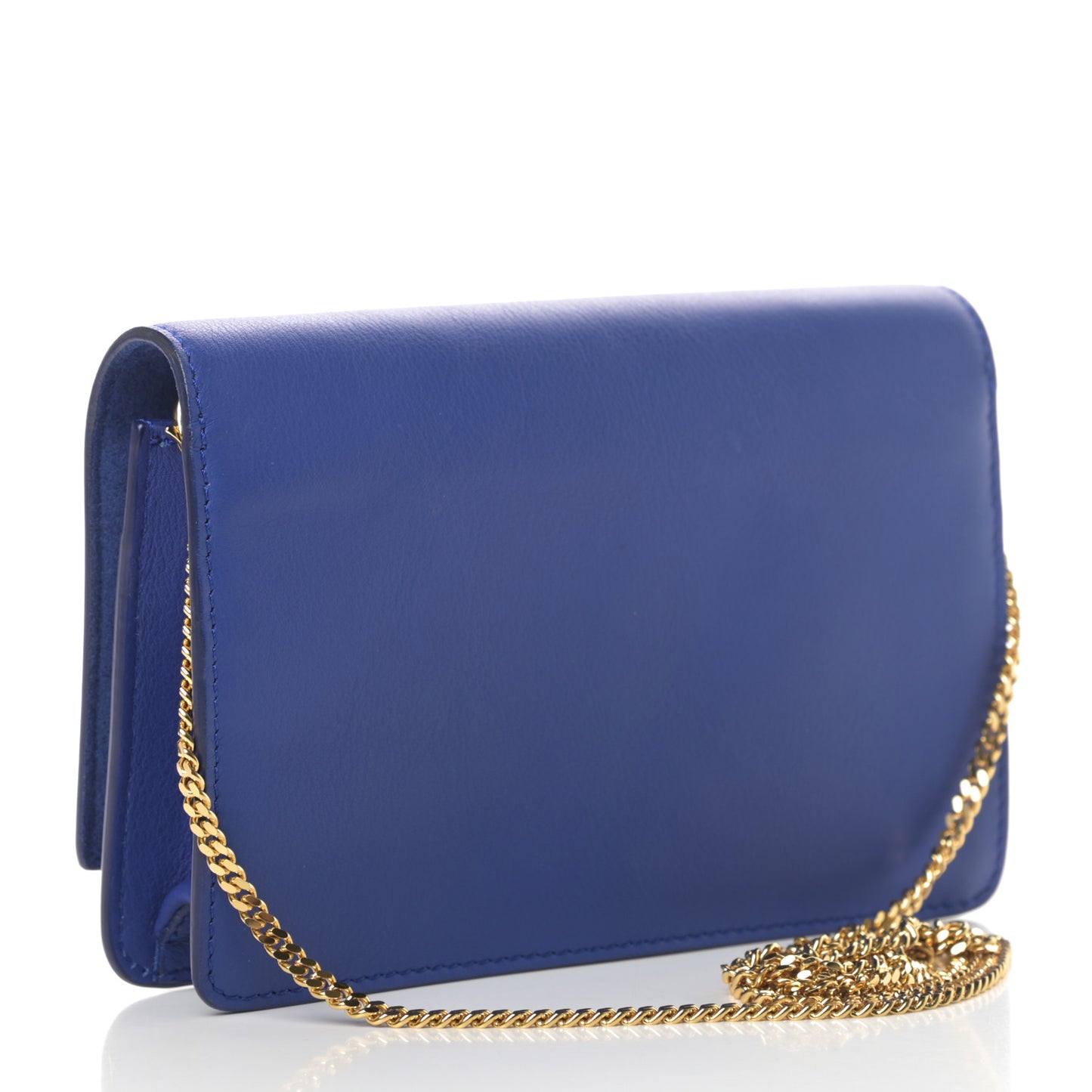 Vitello Flamingo Tube Wallet on Chain Blue Neon
