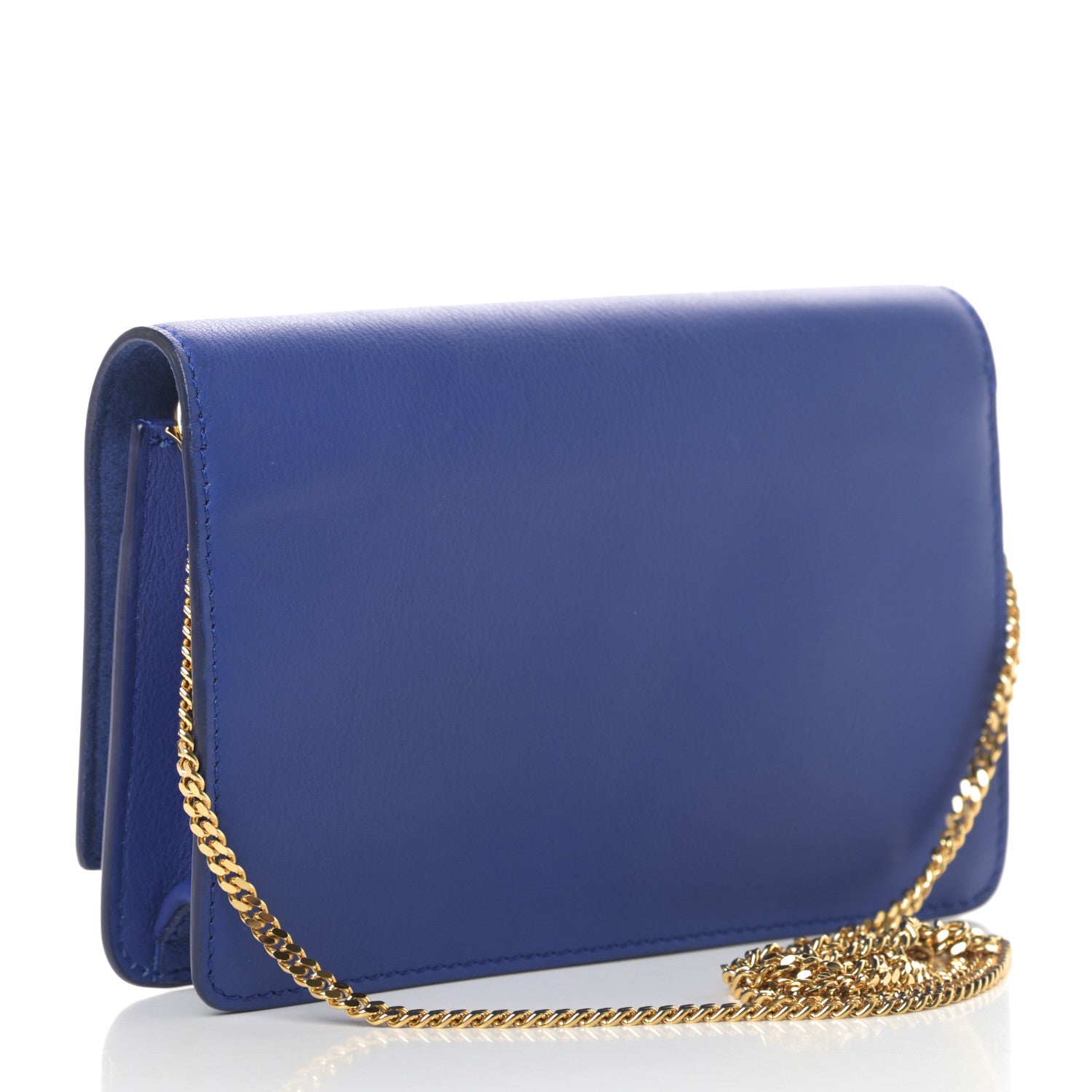 Fendi Vitello Flamingo Tube Wallet on Chain Blue Neon 3 of 12