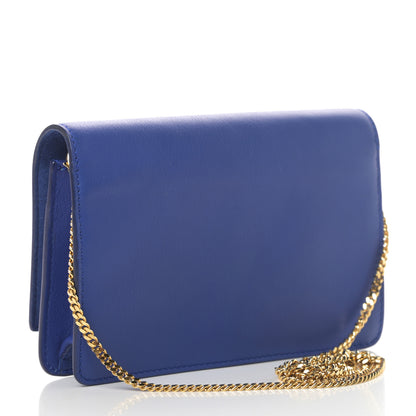 Fendi Vitello Flamingo Tube Wallet on Chain Blue Neon 3 of 12