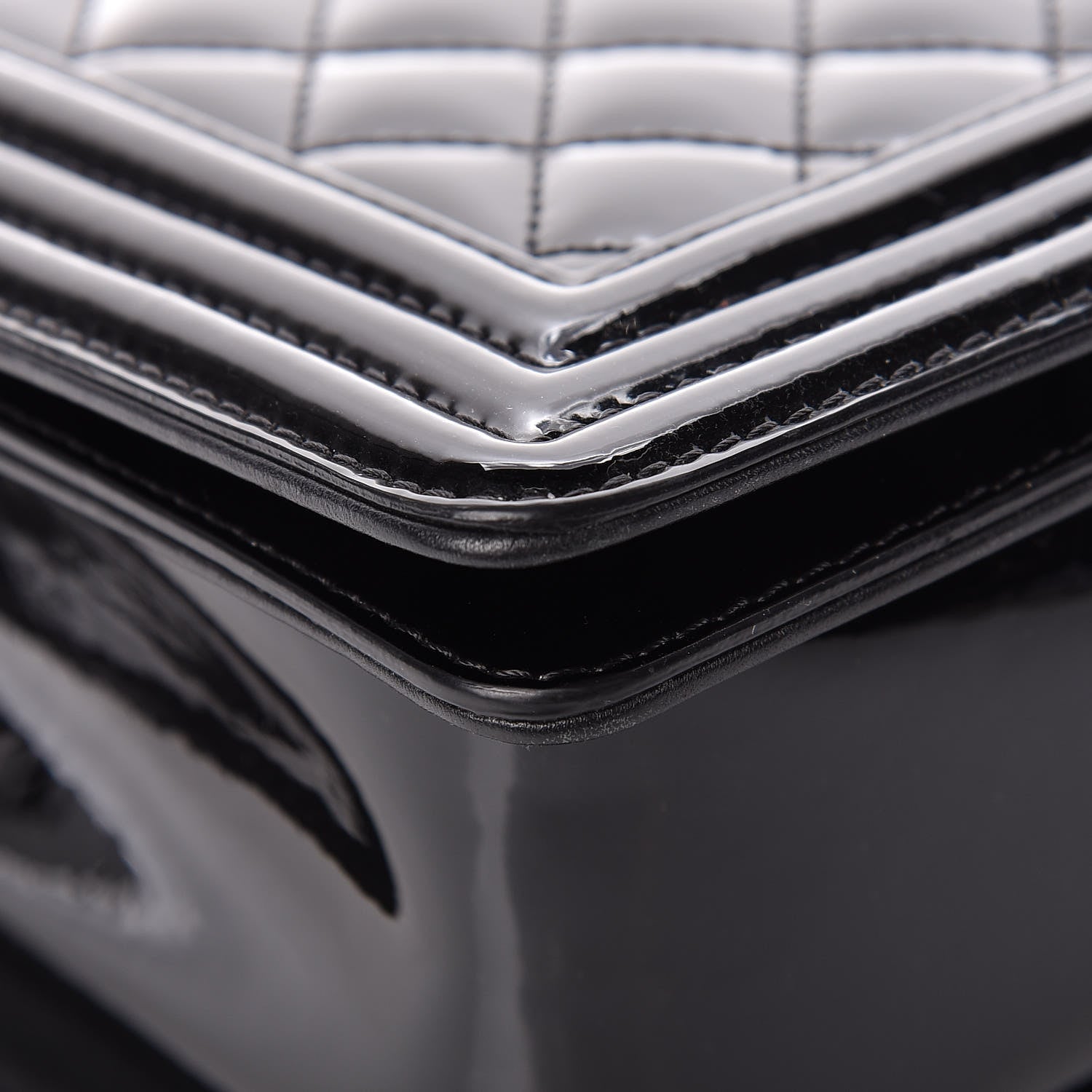 Chanel Patent Calfskin Quilted New Medium Plexiglass Boy Flap Black 9 of 12