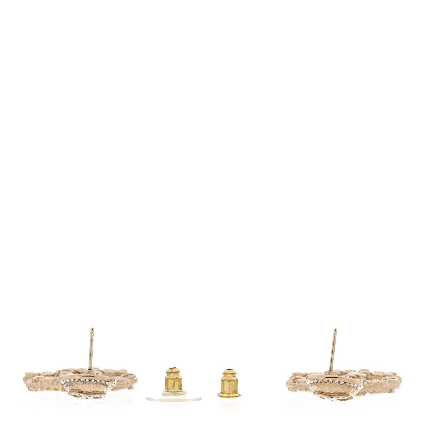 Crystal CC Drop Logo Earrings Gold