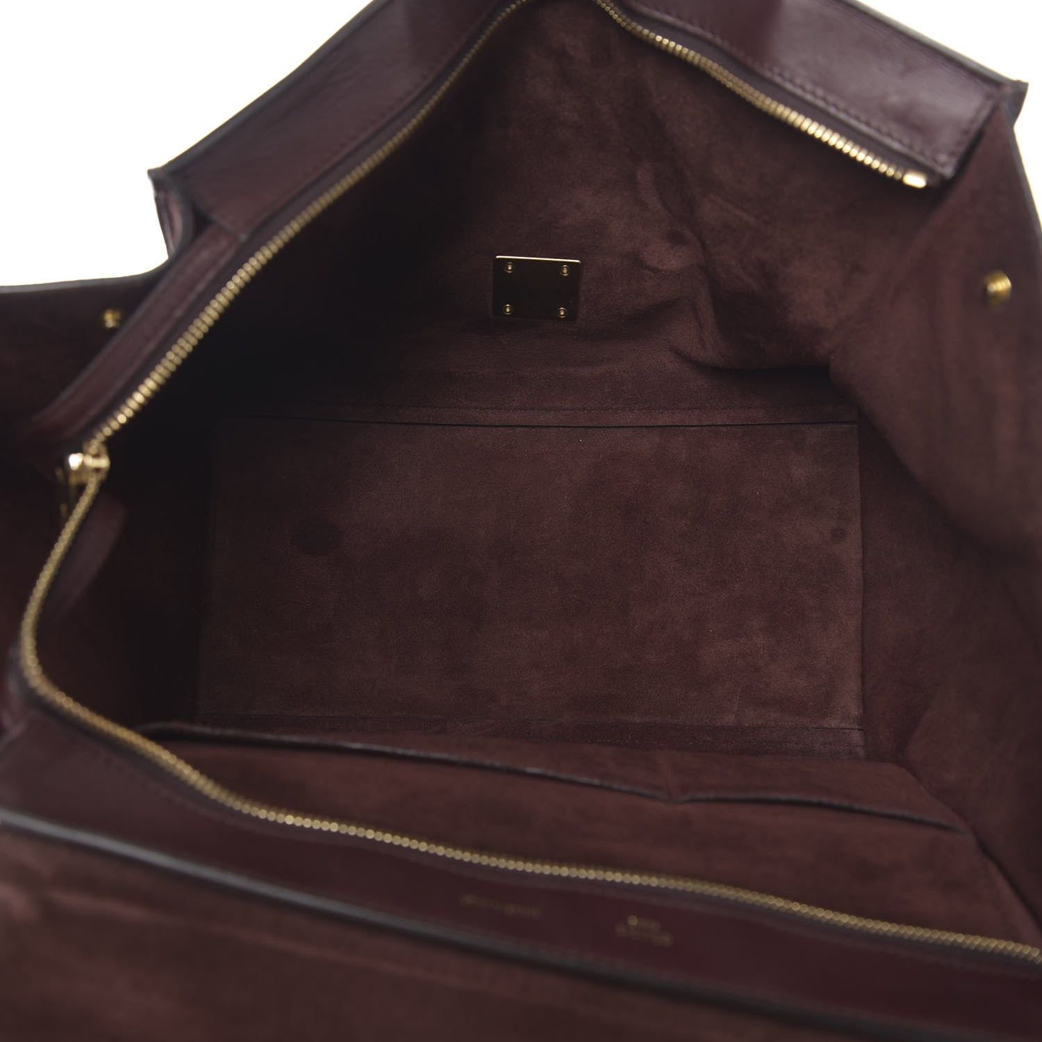 Celine Smooth Calfskin Suede Medium Bi-Color Trapeze Burgundy 4 of 11
