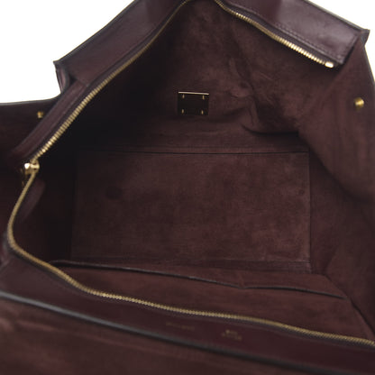 Celine Smooth Calfskin Suede Medium Bi-Color Trapeze Burgundy 4 of 11