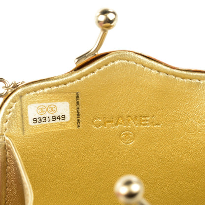 Chanel Metal Kiss Lock CC Chain Fringe Minaudière Clutch Gold 8 of 9