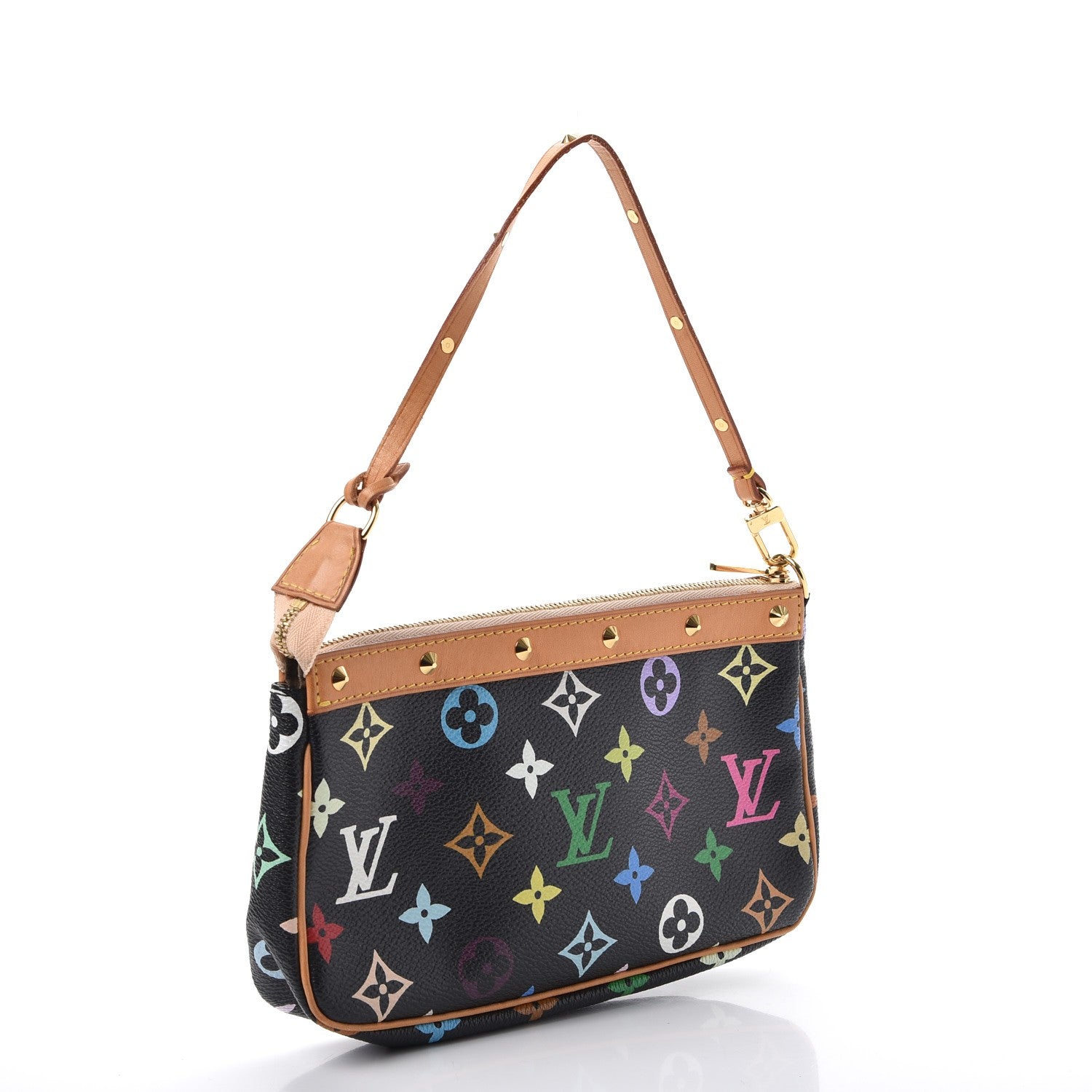Louis Vuitton Monogram Multicolor Pochette Accessories Black 3 of 8