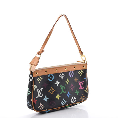 Louis Vuitton Monogram Multicolor Pochette Accessories Black 3 of 8