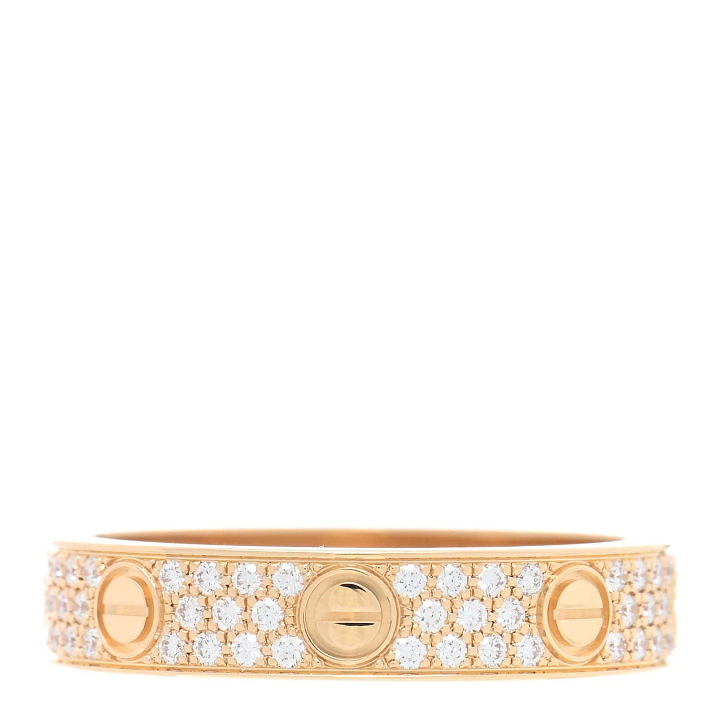18K Yellow Gold Diamond 4mm LOVE Wedding Paved Band Ring 52 6
