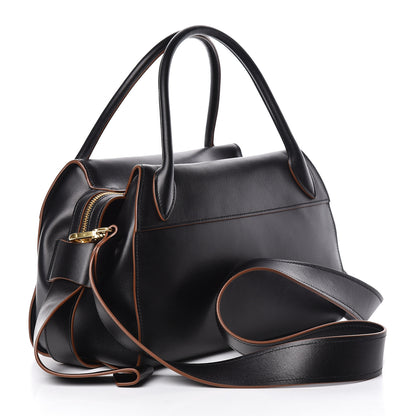 Prada City Calf Ribbon Bowling Bag Black 3 of 10